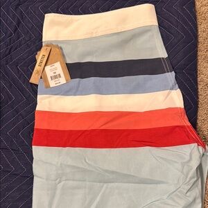 True Craft Blue and White Swim Trunks with Quick-Dry Fabric